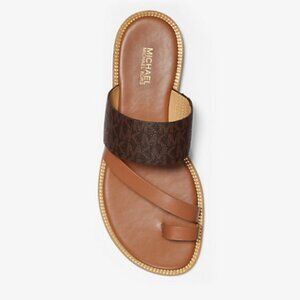 MICHAEL Michael Kors Pratt Logo and Leather Sandals